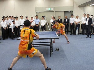 石山慎選手 壮行会の様子